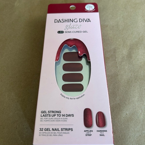Dashing diva Glaze LED Semi-Cured Gel Nail Strips - Red - Picture 1 of 2